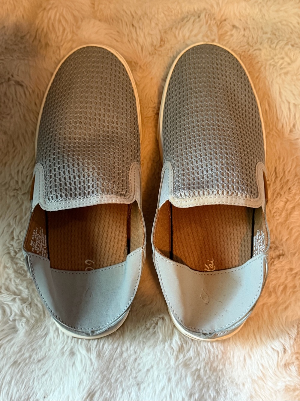 OluKai Women's Light Blue Slip-On Mesh Loafers